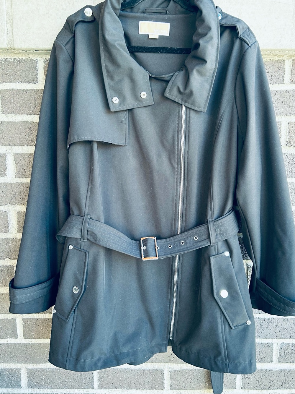 MICHAEL by Michael Kors - Women's Asymmetric Belted Trench Coat: Size 2X